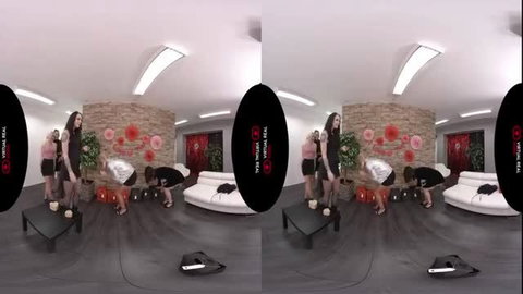 Eveline Dellai, Katrin Tequila & beauties set up sexy Christmas in VR porn