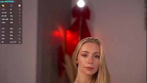 Blonde Vika in Canpatrsl stream, seductive gaze, level 1