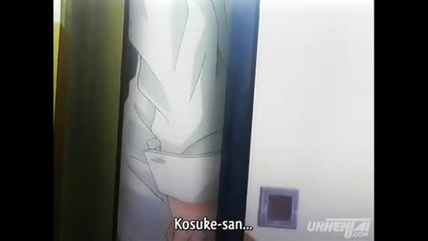 Stepmom calls Kosuke-san while bathing, topless anime hentai scene