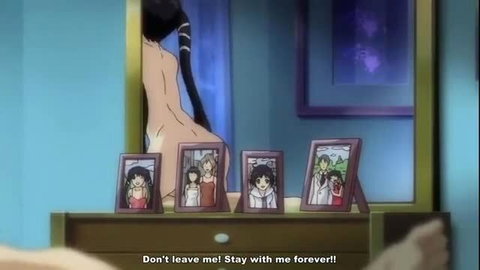Nude anime girl with twintails begs 'Don't leave me, stay forever!' yandere hentai scene