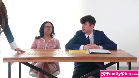 Will Pounder in hot threesome swap with Asian glasses MILF and brunette