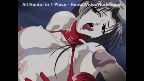 Hentai girl in red lingerie fucked hard with ahegao face