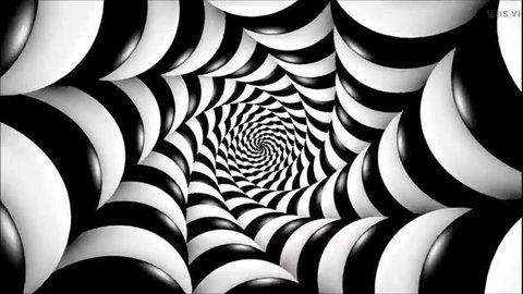 Hypnotic black and white spiral optical illusion thumbnail