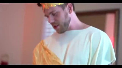 Silas Stone in toga costume wearing gold laurel wreath