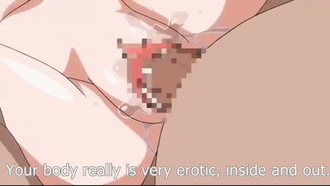 Close-up of erect penis receiving oral from anime character with fluids