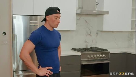 Chantal Danielle big tits neighbor in kitchen adult scene