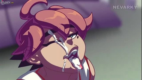 Busty catgirl covered in thick cum after intense gangbang