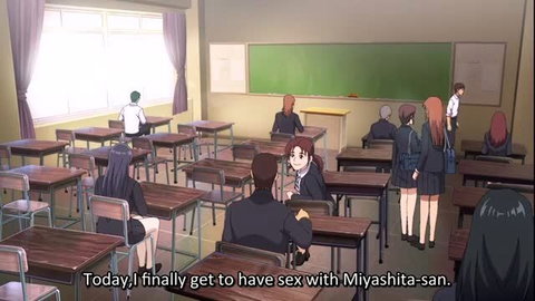 Classroom hentai sex scene with Japanese schoolgirl Miyashita