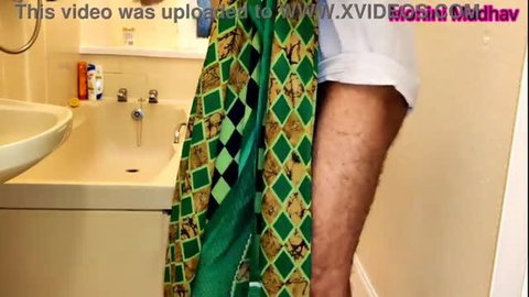 Bathroom sex with Indian man and teacher, creampie scene