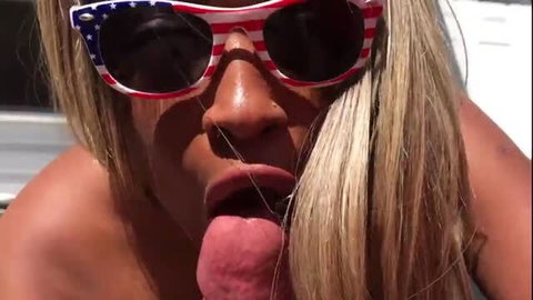 Nina Rivera big booty Latina sucking cock close-up POV
