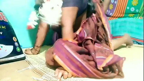 Desi Aunty pussy eating session with boy, mature Indian woman oral sex