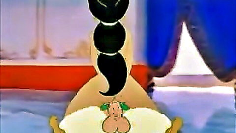 Cartoon Olive Oyl parody babe with big ass riding Popeye in animated porn