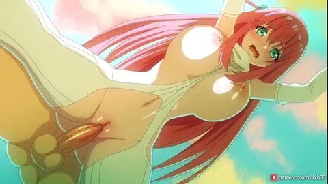 Redhead hentai girl penetrated by alien tentacles
