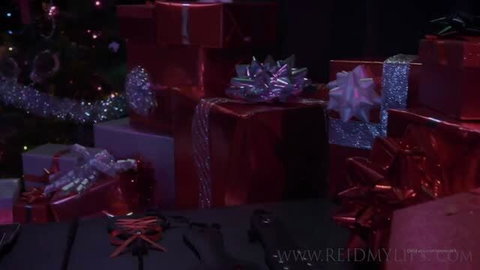 Riley Reid Christmas gifts under tree adult scene thumbnail