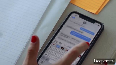 Maitland Ward sexting on phone in Muse Season 1 Deeper scene