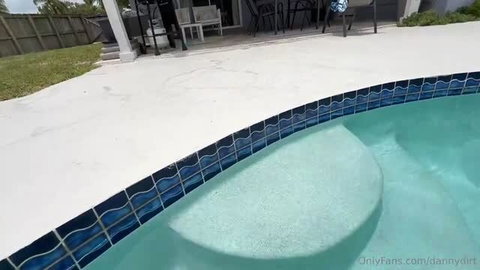 Poolside scene with Juniper Ren in stepsister roleplay video