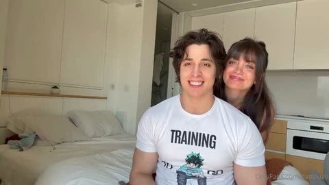 Lauren Walker and Gattouz0 couple selfie in bedroom