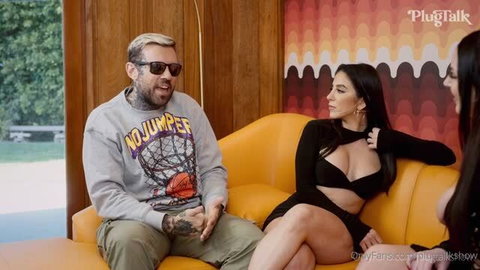 Angela White and Lena The Plug on PlugTalk interview sofa