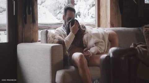 Natty Mellow spooning embrace in oversized sweater, sensual couple moment