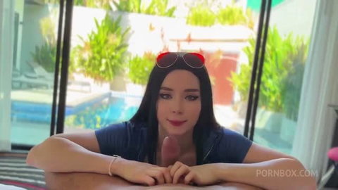 Sweetie Fox cosplay as Nico Robin deepthroating POV from One Piece