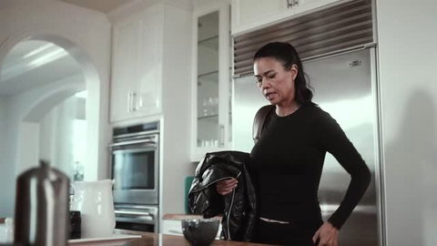 Scarlett Alexis or Daisy Pheonix in tight black outfit, kitchen setting, Elegant Angel video thumbnail