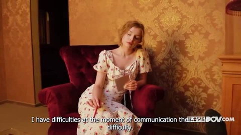 Diana Rider in floral dress holding vibrator in Doctor Will See You Now POV scene