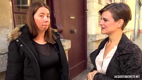 Laeticia medical aide in Dunkirk, brunette in black jacket, Jacquie Et Michel scene