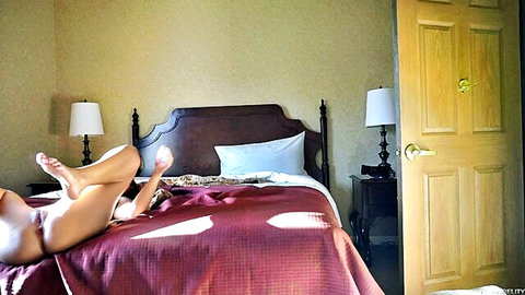 Layla London nude on bed with legs up in Teenfidelity scene