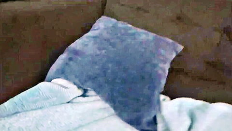 Teaser view of woman with incredible tits on cozy bedding