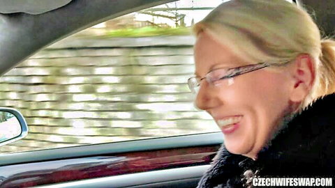 Blonde MILF Luci Angel smiling in car, Wife Swap 7 preview