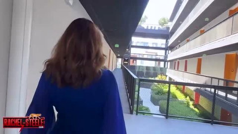 Rachel Steele walking away in blue dress, Homewrecker Afternoon Affair thumbnail