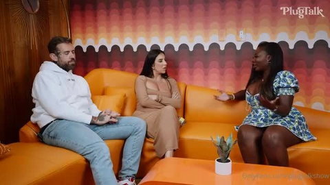 Lena The Plug, Isabelle Miller on PlugTalk podcast sofa