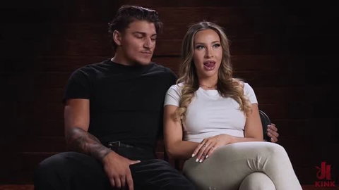 Melissa Stratton in tight white top during Dungeon Sex scene interview