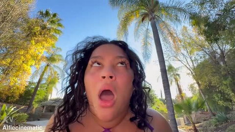 Ashlyn Peaks busty babe with open mouth looking up POV