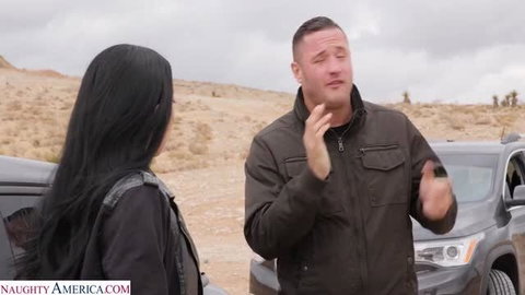 Alex Coal in desert scene with man, casual outdoor encounter