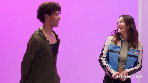 Nele L in lesbian dating video with curly-haired woman, ‘Dating Through the 5 Senses 3’