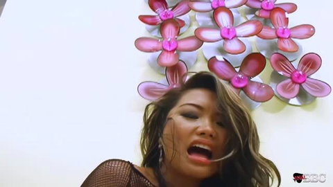 Lana Croft Asian anal slut in fishnets getting BBC stretching