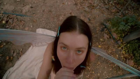 Misha Cross fairy wings outdoor POV cock sucking video thumbnail