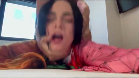 Sarah roomie in Nezuko cosplay getting fucked, POV angle