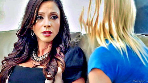 Ariella Ferrera and Veronica Rodriguez in intimate lesbian moment