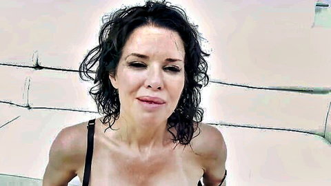 Veronica Avluv seductive MILF in black lingerie, exposing big tits