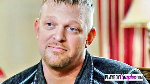 Bearded mature white man in casual shirt for erotic couples interview
