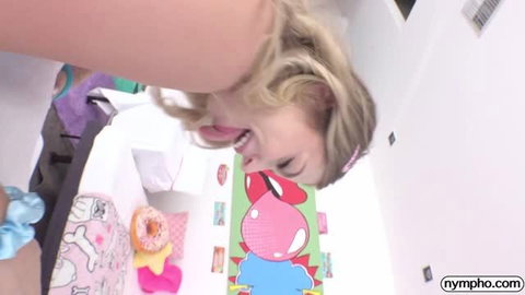 Summer Kline on all fours sucking cock in POV scene
