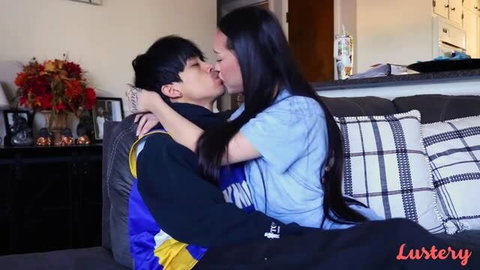 Bbyl1ng gets her tight Asian pussy plowed on the sofa