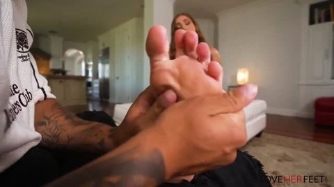 Skylar Snow oiled feet footjob MILF porn thumbnail