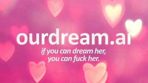 AI girlfriend fantasy site ad with pink hearts and explicit tagline