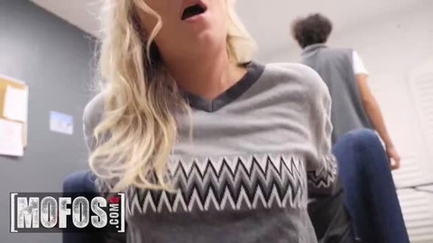 Krissy Knight blonde babe in sweater getting wild in dorm hookup