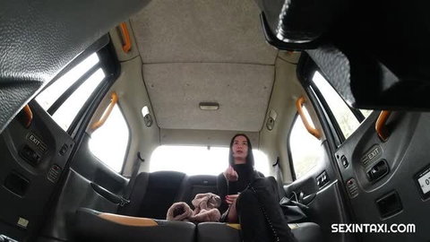 Freya Dee fucks passionately in the back of a taxi without restraint