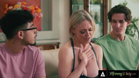 Dee Williams in steamy stepmom threesome with two young men