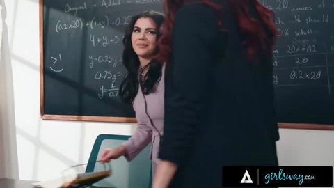 Jayden Cole and Valentina Nappi in Girlsway lesbian scene with natural tits